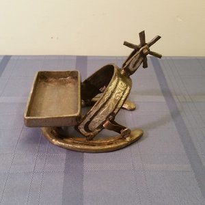 Vintage Western Cowboy Spur Business Card Holder STEEL